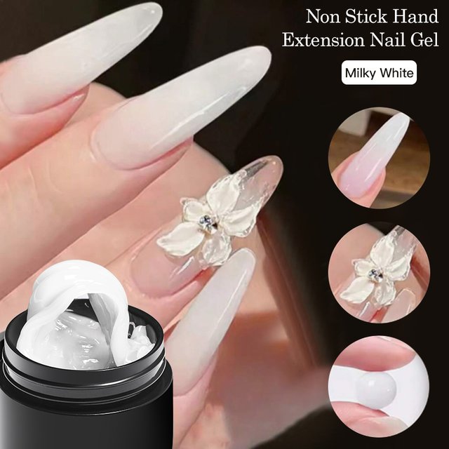 8ml White Clear Non-Stick Hand Extension Gel Nail Polish 3D Shaping/Sculpting/Carving UV/LED Gel Milky Jelly Hard Gel Manicure