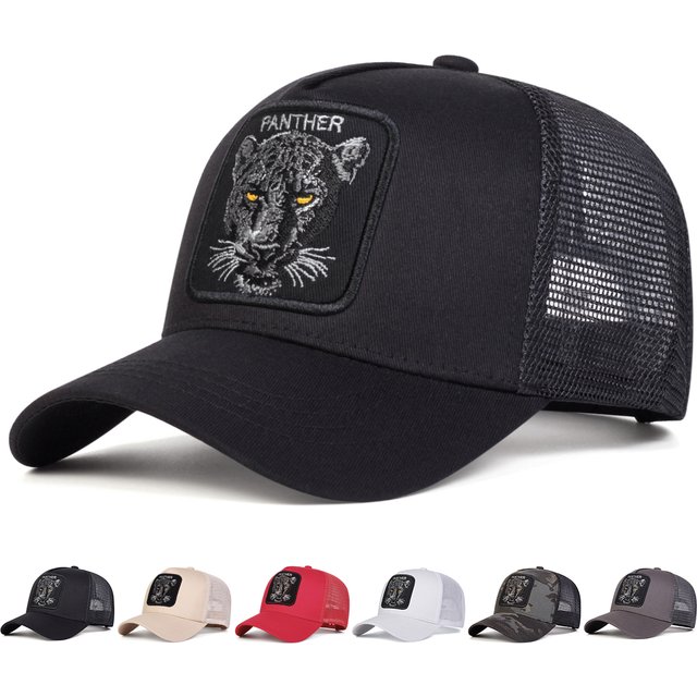 Unisex PANTHER Embroidery Baseball Net Caps Spring and Summer Outdoor Adjustable Casual Hats Sunscreen Hat
