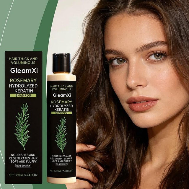 Shampooing de croissance capillaire au romarin 220 ml, huile de romarin biologique pour la croissance des cheveux, shampooing naturel anti-chute et épaississant pour cheveux clairsemés