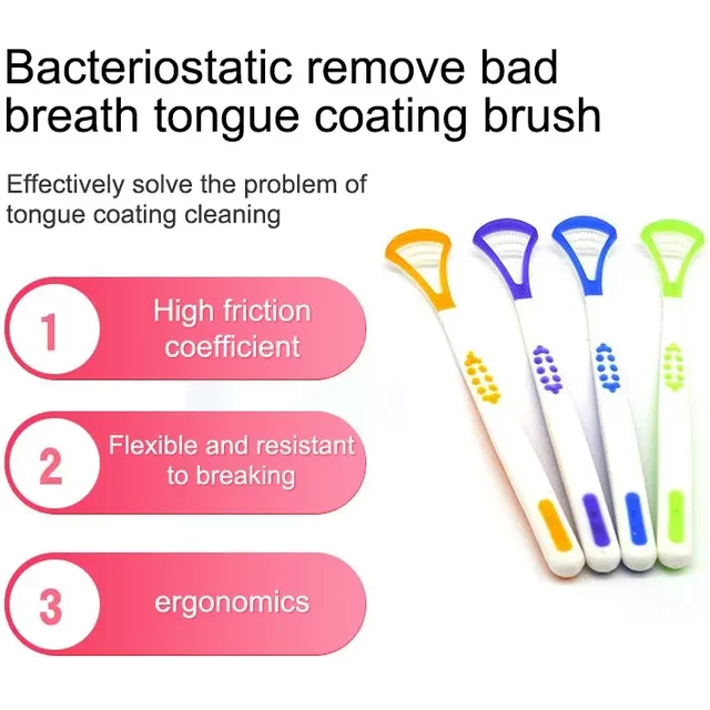 1/4Pcs Tongue Scraper, Tongue Coating Cleaner, Tongue Scraper To Eliminate Bad Breath, Thick and White Tongue Coating, Oral Care