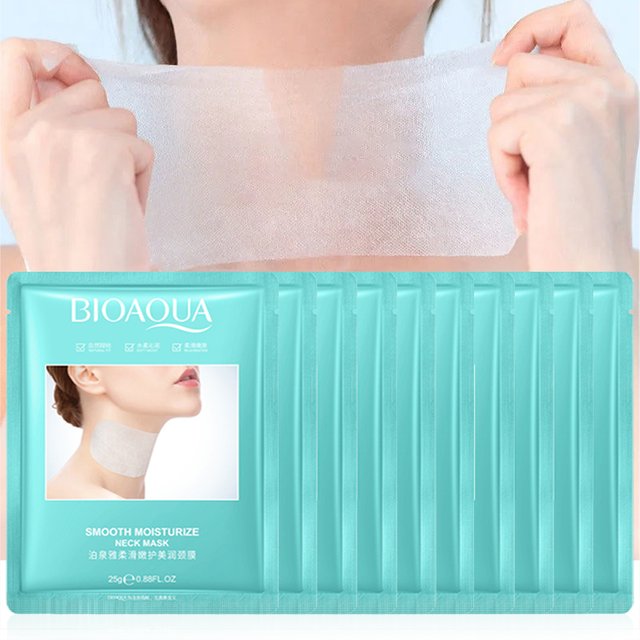 10pcs BIOAQUA Collagen Neck Mask Moisturizing Whitening Anti Wrinkles Anti-aging Firming Neck Masks Necks Skin Care Products