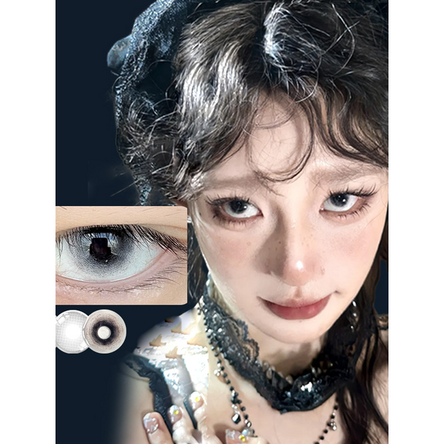 KSSEYE1 Pair Halloween Cosplay Colored Contact Lenses for Eyes Anime Black White Color Contacts Cosmetics Makeup Cosplay Yearly