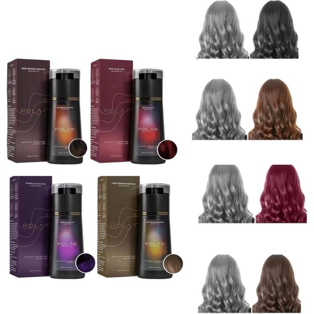 Premium 200ml 4 Colors Hair Dye Shampoo For Gray Hair for women Men Natural Hair Dye Kit Semi Permanent Hair Dye Shampoo Black