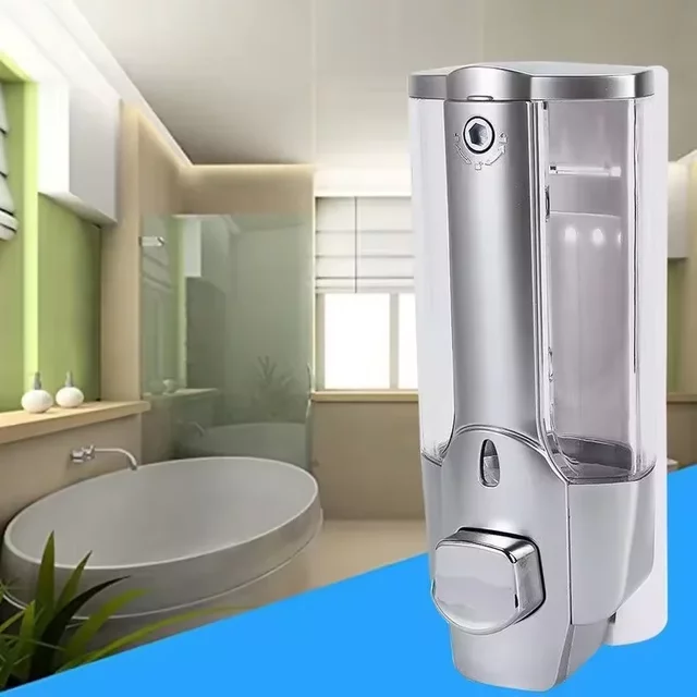 Wall Mounted 350ml Hand Soap Shampoo Dispenser Shower Liquid Container for Bathroom Washroom Sink