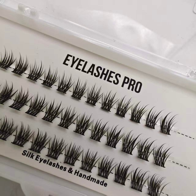 Black YS DIY Hand Made Eyelash Extension Segmented Flase Lashes Dramatic Lash Bundles Soft Ribbon Strip Eyelashes Makeup Lashes