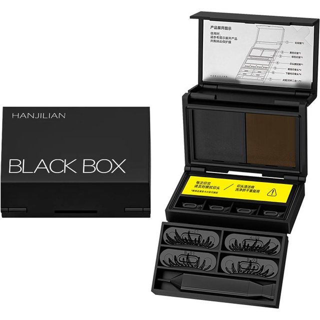 3-in-1 Lower Eyelash Stamp Eyeliner Kit Waterproof Long Lasting Fast Application Portable Eye Makeup Tool Set Box