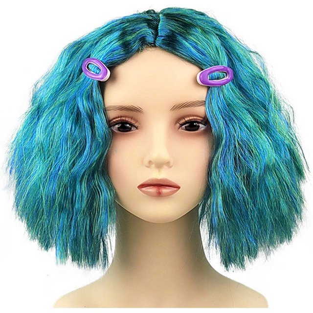 Perruque de cheveux courts et raides en rouleau petit mascarade