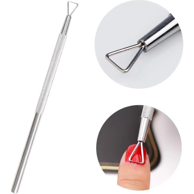 1/2Pcs Nail Cuticle Pusher Stainless Steel Cuticle Pusher Gel Nail Polish Nail Art Remover Tool for Fingernail and Toenail