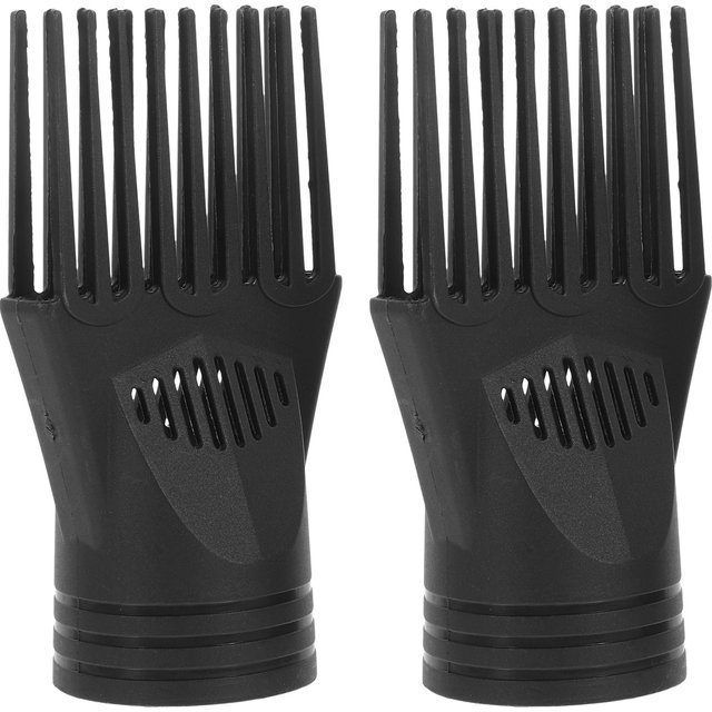 2pcs Blow Dryer Comb Attachment Black Durable Compatible Most Hair Dryers Uniform Heat Dissipation Concentrated Wind