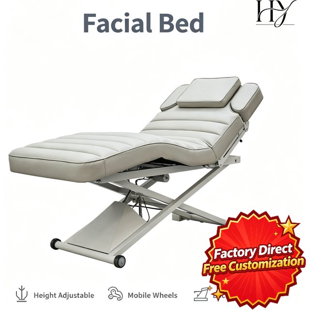 Coofull Beauty Modern Synthetic Leather Electric Massage Bed Lifting Function for Hotel Use Facial Eyelash Treatment Salon