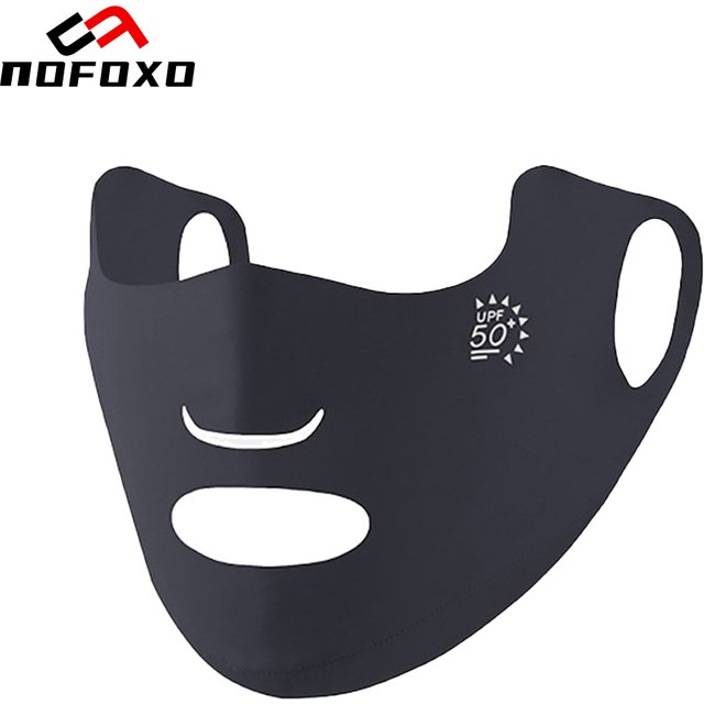 NOFOXO Summer Outdoor UPF50+ Ice Silk Sunscreen Mask Anti-UV Women Breathable Thin Washable UV Protection Cycling Face Cover