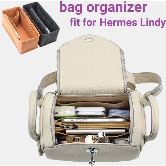 Bag Organizer Insert For Hermes Lindy 26 30 34 Makeup Divider Shaper Protector Compartment Inner Bag