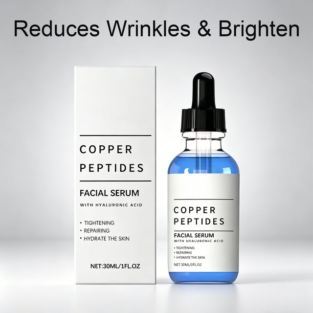 Kupferpeptid-Serum mit Hyaluronsäure zur Hautstraffung und -reparatur, Tiefenhydratation, Antioxidans für Empfindliche und Trockene Haut, Gesichtsserum 30ml