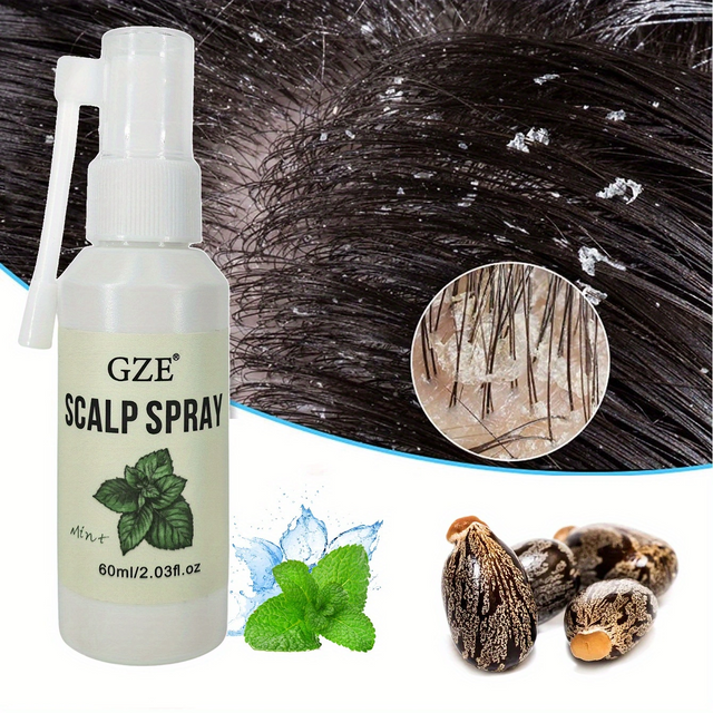 GZE MINT TEA TREE SCALP spray Scalp Leave-In Conditioner Remove loose dandruff flakes
