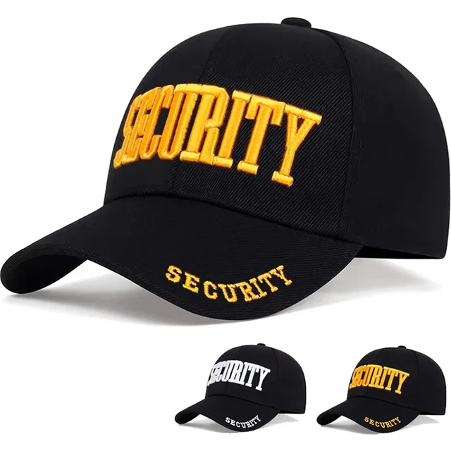 Unisex SECURITY Letter Embroidery Baseball Caps Spring Autumn Outdoor Adjustable Casual Hats Dad Hat Sunscreen Hat