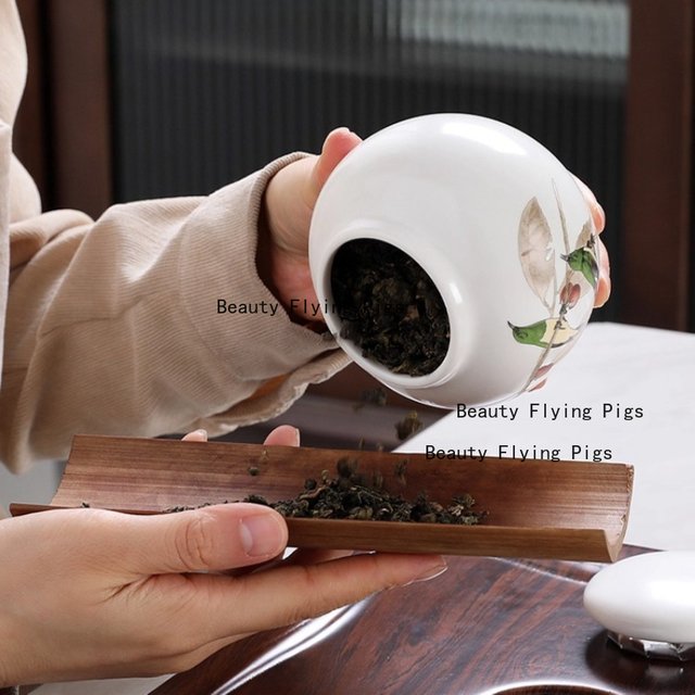Mini pot à thé en céramique, réservoir de stockage d'assaisonnement de cuisine, thé vert de Style chinois, emballage vide, pot de poudre de parfum en céramique 1 pièce