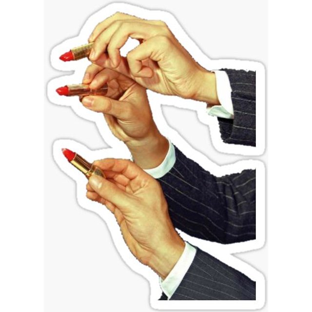 Hands With Lipstick 5PCS Stickers for Window Water Bottles Background Stickers Living Room Bumper Cute Room Home Anime Kid