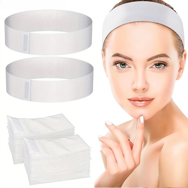 1/5/10/20pcs Disposable SPA Facial Headbands White Facial Esthetician Headband Wrap Non-Woven Soft Skincare Beauty Salon Supplie