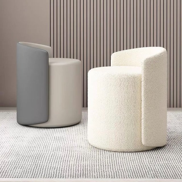 Designer Thumb Lamb Dresser Stool Bedroom Makeup Stool Cream Wind Fabric Makeup Chair Rotatable Nail Art Chair Furniture