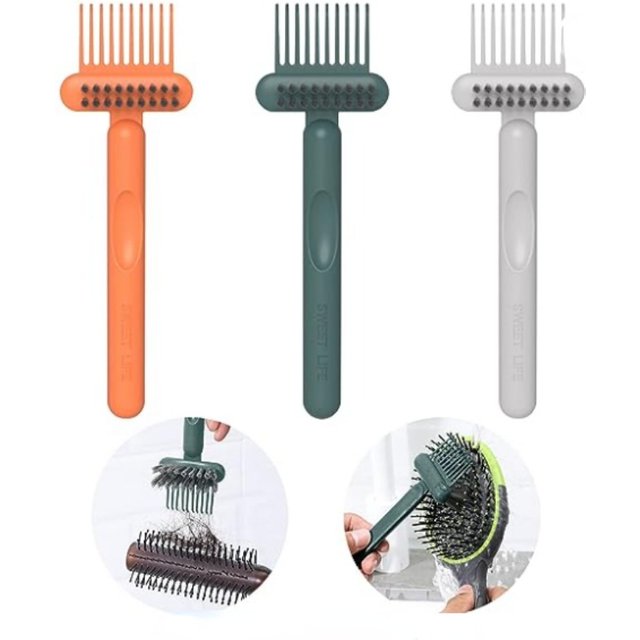 2In1 Comb Cleaning Brush Hairbrush Cleaner Rake Comb Embedded Tool Mini Hair Dirt Remover For Removing Hair Dust Home Salon Use