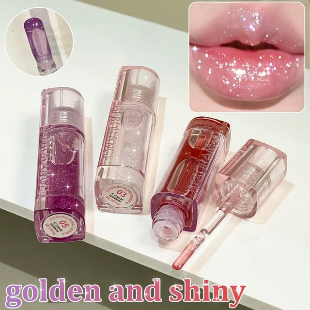 Herorange Sparkling Tinted Lip Oil Moisturizing Subtle Shimmer Plump Glossy Lips Long Lasting Non Sticky Daily Makeup