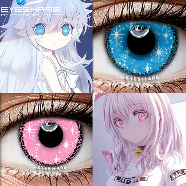 Color Contact Lens Cosplay Colored Lenses for Eyes Cosmetics Anime Lenses 2pcs Colored Contacts Yearly Colored Pupils For Eyes