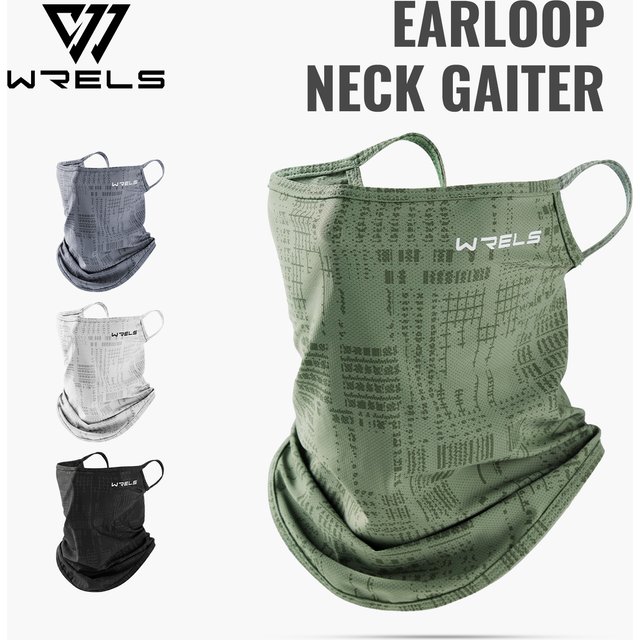 WRELS Balaclava Neck Gaiter Ice Silk Cooling UV Protection Face Mask Summer Scarf Bandana Earloop Breathable Sunscreen Fishing