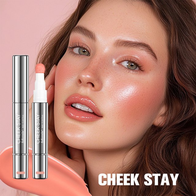 6 Colour Matte Liquid BlushEasy to apply long lasting waterproof blush sponge brush head for Cheek Blusher Makeup