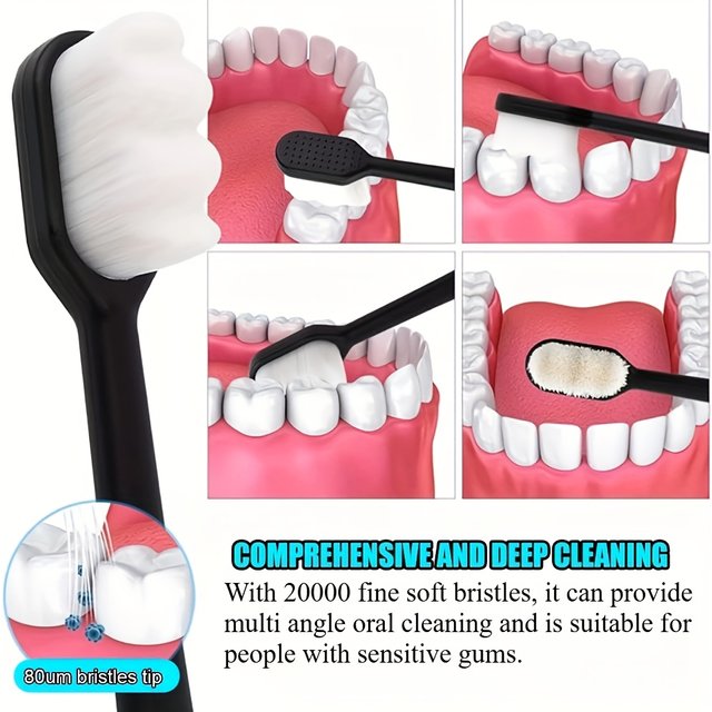 10pcs Ultra Soft Ten Thousand Bristle Nano Toothbrush Family Adult Pregnant Clean Gum Protection Ultra Fine
