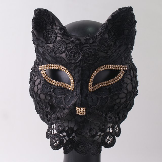 Fox Cat Girl Mask Cosplay Makeup Ball Full Face Sexy Mood Fun Live Streaming