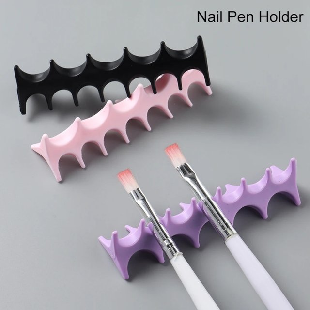Soft Silicone Nail Pen Holder UV Gel Brush Display Shelf Makeup Painting Pen Rest Organizer Nail Pen Paint Brush Showing Holder