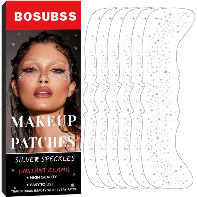 6/3 pieces/set - Gold/Silver Star Flashpoint Tattoo Stickers Facial Stickers Easy to Apply Natural Freckle Makeup