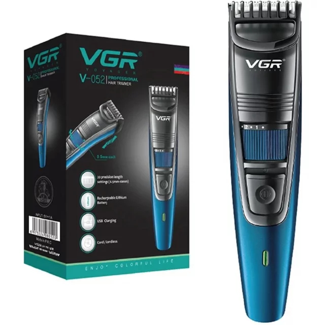 VGR 0.5-10mm Adjustable Beard And Hair Trimmer for men Mustache Face Stubble Hair Clipper Electric Lithium Rechargeable Haircut