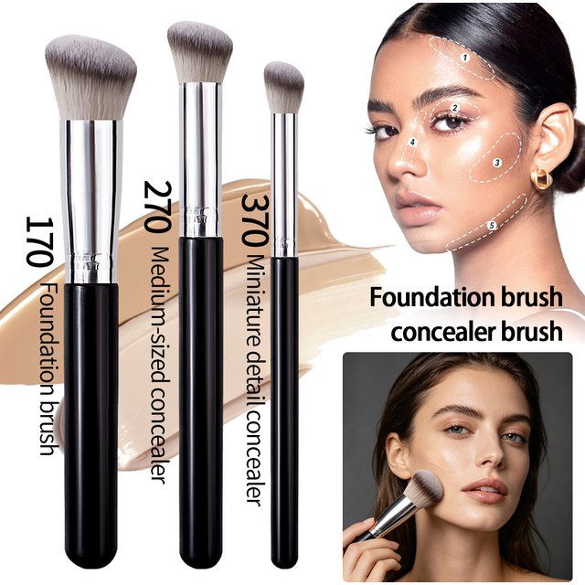 Foundation Concealer Brush, Premium Contour Blusher Brushes, Flawless Under Eye Dense Face Makeup Brush For Blending