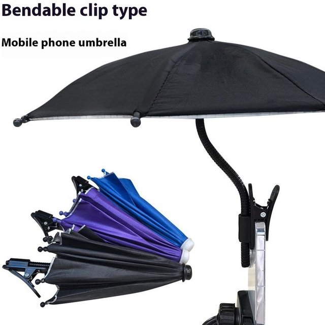 New Mobile Phone Holder Sunscreen Umbrella Clip Outdoor Mobile Phone Fixed Umbrella Rain Parasol Mobile Phone Anti-Reflective