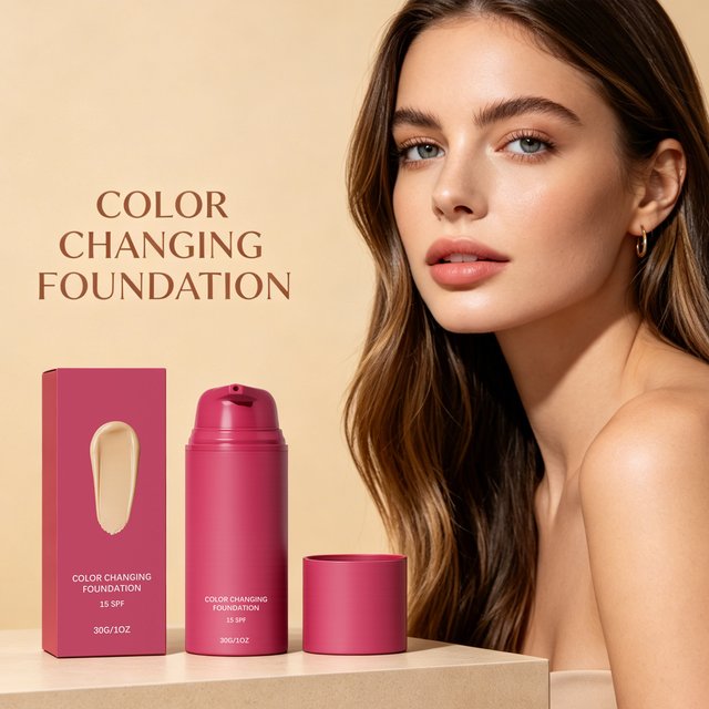 Liquid Foundation SPF 15 Color Changing Concealer Cover Face Blemishes Fine Lines Facial Foundation Natural Beauty Makeup Cream