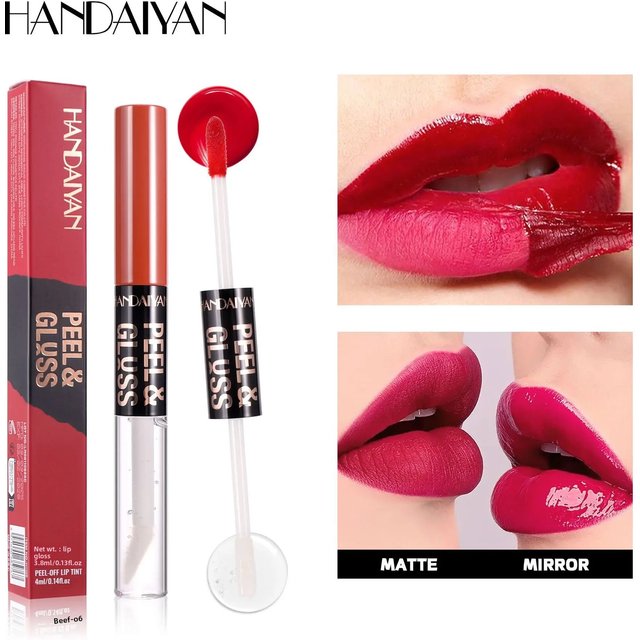 HANDAIYAN Matte Peel-Off Lip Stain Waterproof Transfer-Proof & Moisturizing 2-in-1 | Long-Lasting Lip Gloss & Lipstick