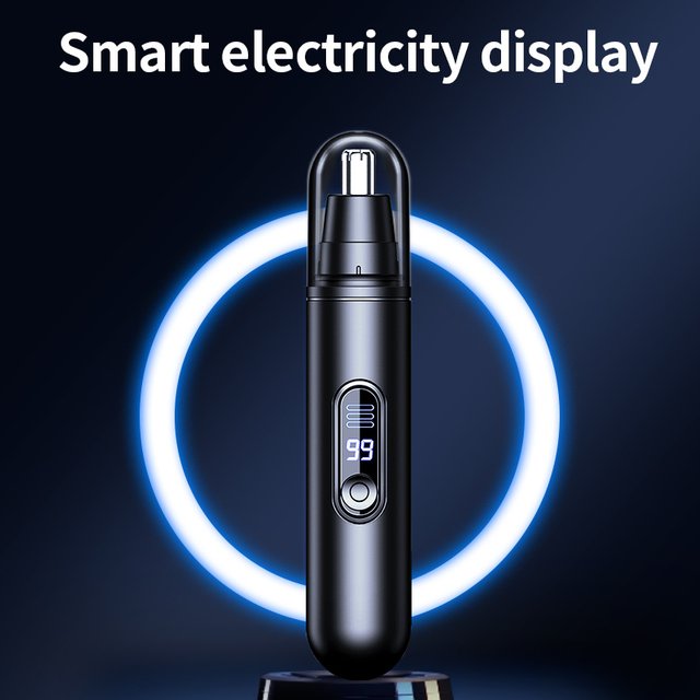 HOMEFISH Men's Electric Nose Hair Trimmer USB Rechargeable Painless Nose Ear Eyebrow Hair Remover Portable Mini Clipper