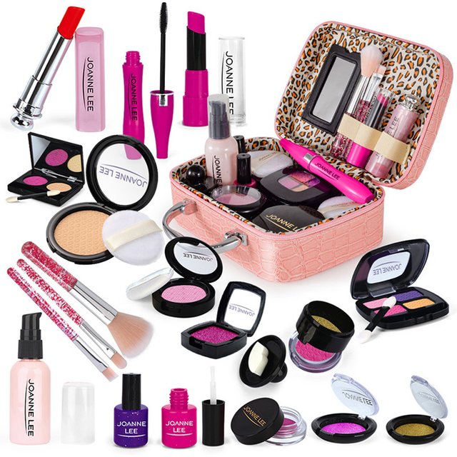 Simulation Cosmetics Set Kids Play House Toys Make up Lipstick Nail Paint Educational Toys Pretend Girls Game Christmas Gift