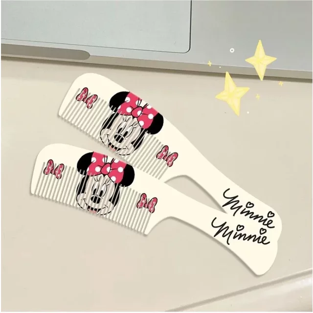 Minnie Mouse Combs Disney Cartoon Figure Cute Plastics Hair Brush Hairdressing Tool Accessories Anti Static Portable Girl Gifts