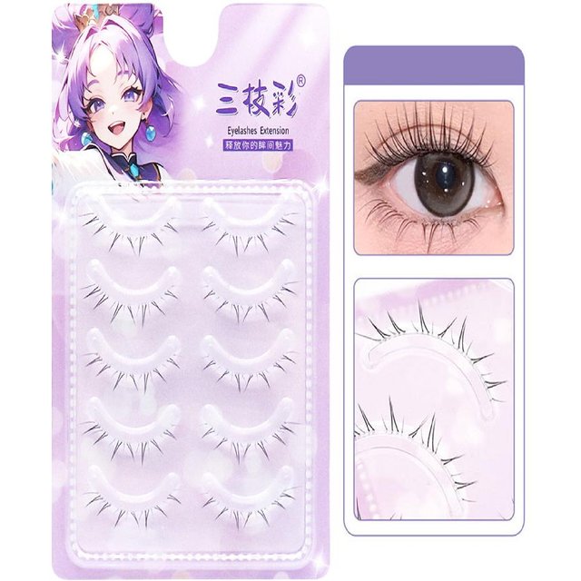 5 Pairs 4-8mm Antique Cartoon Lower False Eyelashes Wispy Cluster Natural Daily Eyelash Extensions For Beauty Eye Cosplay Makeup