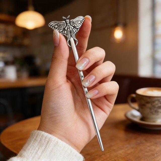 Punk Gothic Hip Hop Style Moth Alloy Hair Clip Party Role Playing Fashionable Hair Clip New Chinese Makeup Hair Accessories