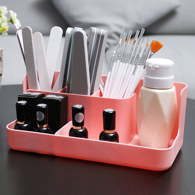 Makeup Organizer Box Cosmetic Storage Box for Bathroom Office Desktop for Brush Lotion Lipstick Nail Polish Container