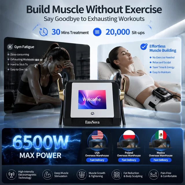 Eletric Muscle Stimulator EMS 15T 6500W 200HZ Portable Body Shaper Professional Body Sculpting Fat Reduction Home Beauty Tools
