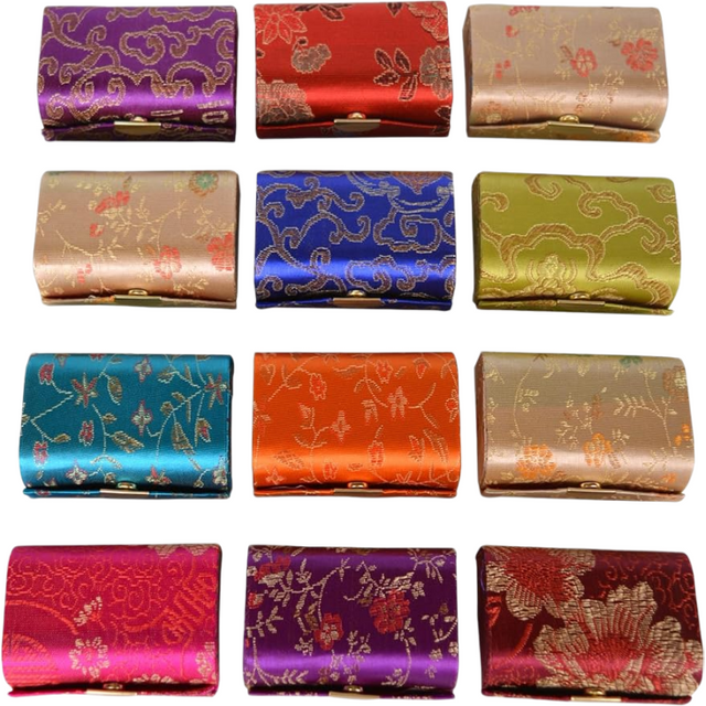 1/2/3/4pcs Mini Makeup Box with Mirror Lipstick Storage Travel Cosmetic Case Random Color Pattern Women's Perfect Gift