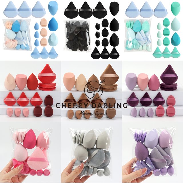 Spring 15 Cans, 3 Loose Powder Puffs & 3 Mini Loose Powder Puffs & 3 Mini Makeup Eggs & 3 Mini Air Cushion Puffs, Foundation Mix