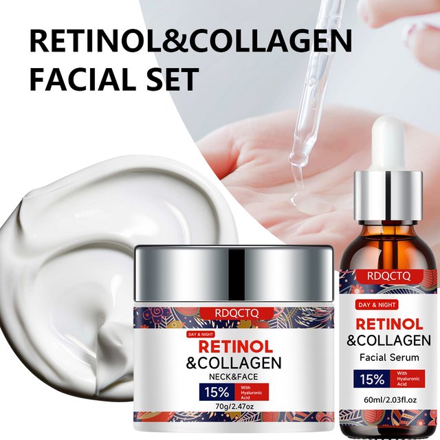 Retinol Collagen Serum with 15% Hyaluronic Acid - Intense Hydrating & Overnight Recovery Formula for Daily Skin Care