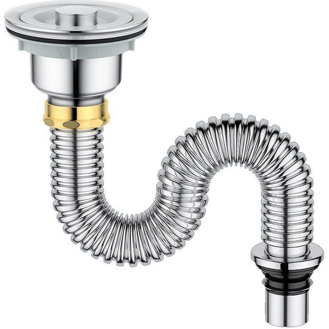 Kitchen Stainless Steel Sink Drain Filter Single Tank Drain Pipe Deodorant Wash Basin Sewer Universal Drainer Bathroom Parts