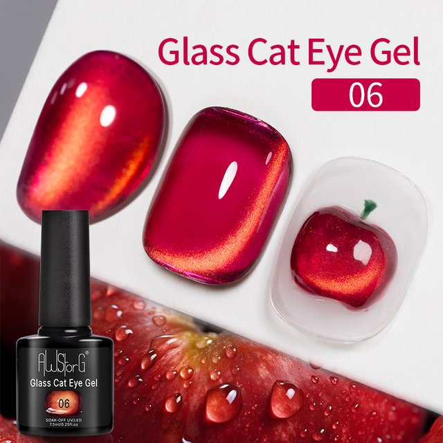 AWStorG 6 Colors Glass Cat Magnetic Gel Nail Polish 7.5ml Full Coverage Varnish Semi Permanent Super Gorgeous Nails Manicure