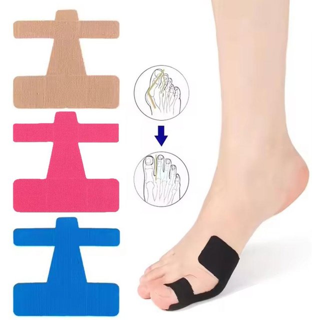 20pcs Bunion Corrector Toe Straightener Tape Breathable Foot Care Bandage Pain Relief Patches for Hallux Valgus Correction